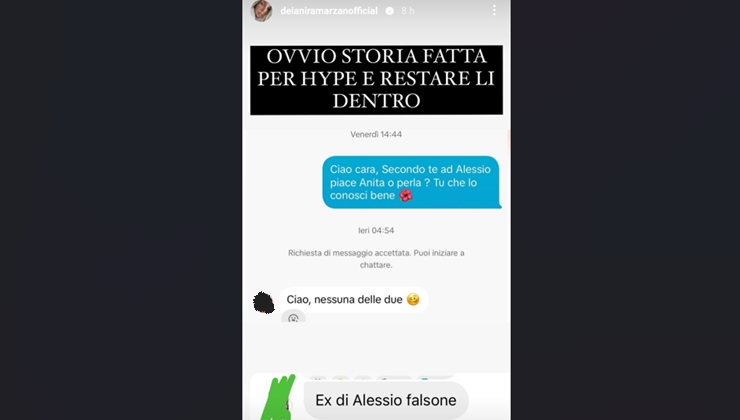 Alessio Falsone dichiarazione ex fidanzata