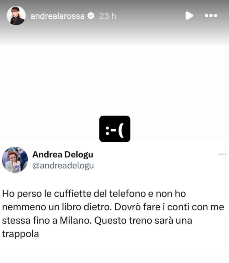 andrea delogu momento drammatico 