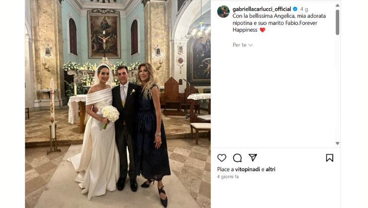 gabriella carlucci outfit matrimonio nipote