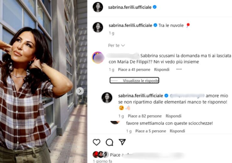 sabrina ferilli maria de filippi lite