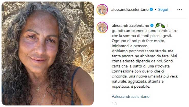 alessandra celentano il messaggio commovente ai suoi fan