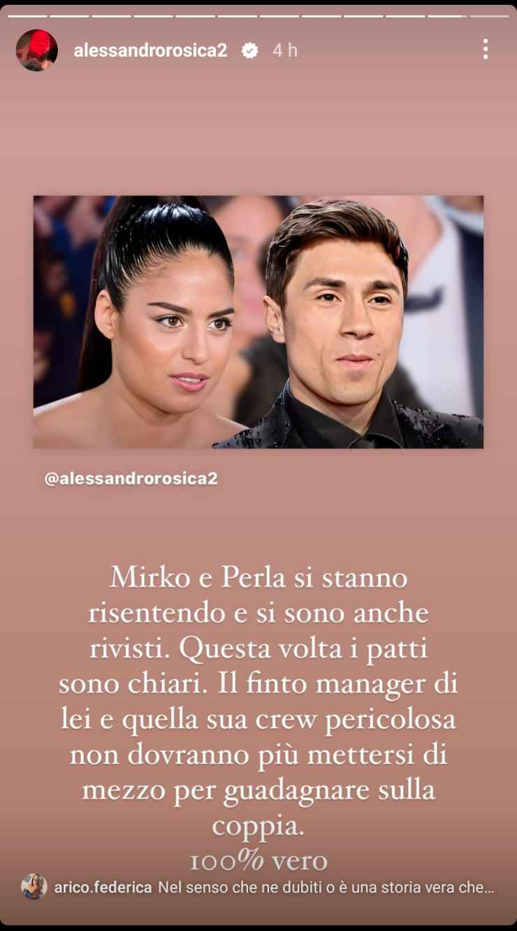 ritorno di fiamma Mirko e Perla