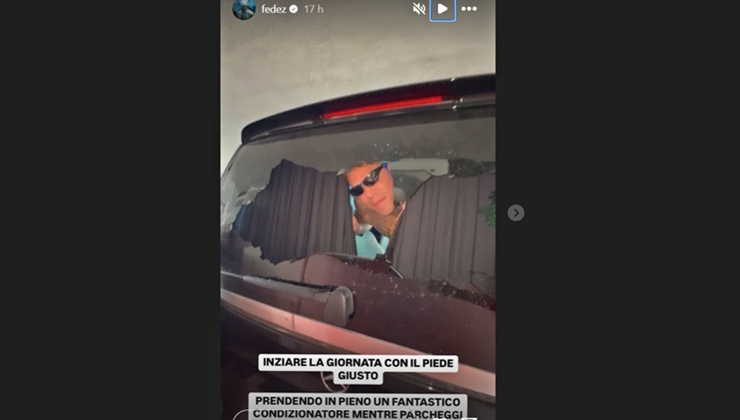 Fedez incidente in auto