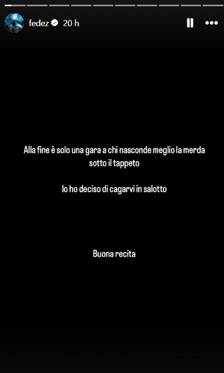 fedez stories contro ferragni campara